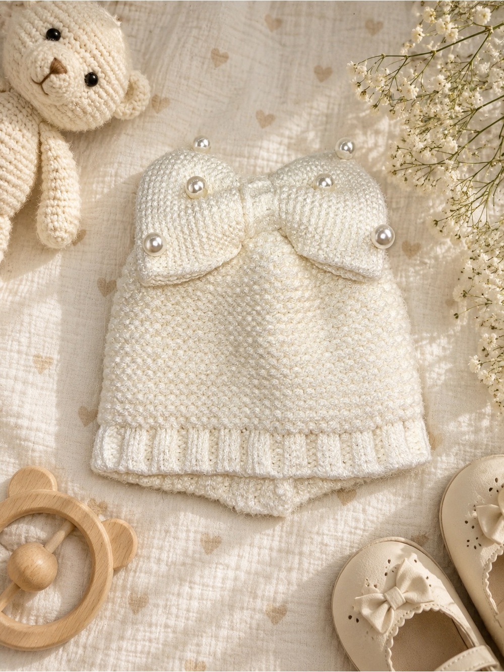 laura ashley baby knit beanie hat | 0–6 months